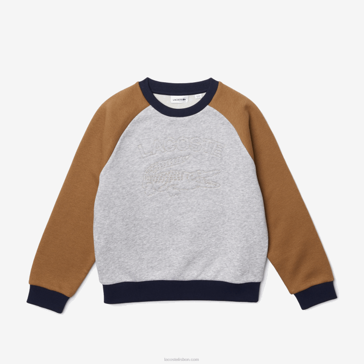 Rapazes Lacoste cinza chine marrom azul marinho ne1 moletom color block de marca 08D03195
