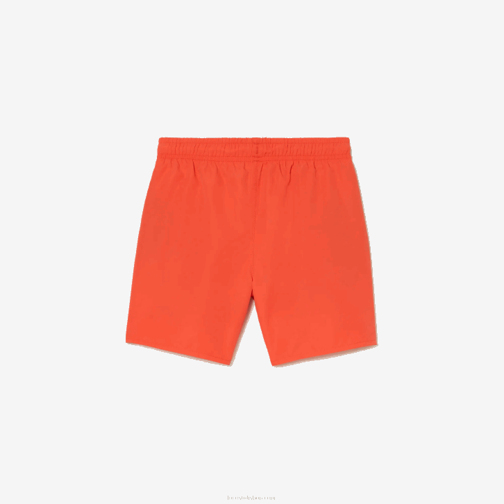 Rapazes Lacoste peruca verde laranja calções de banho sólidos de secagem rápida 08D03104