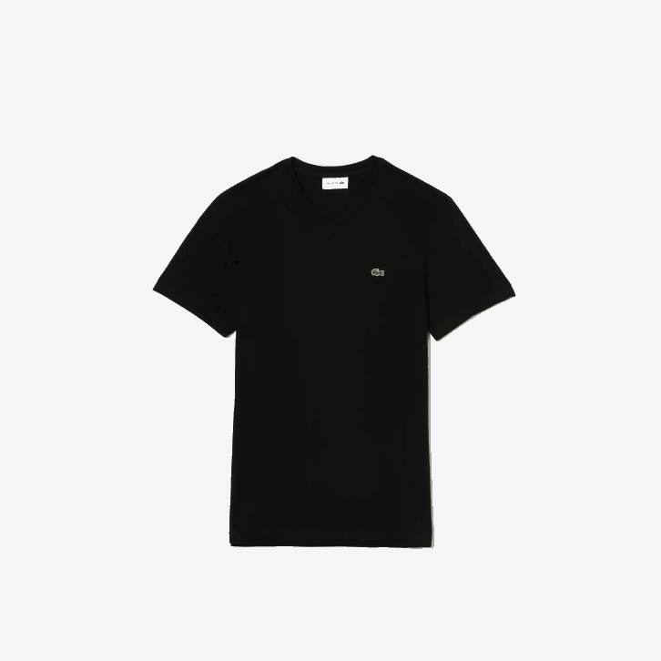 Rapazes Lacoste preto 031 camiseta esportiva de mistura de algodão respirável 08D03028
