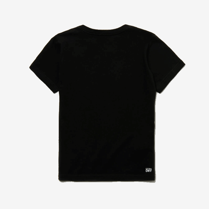 Rapazes Lacoste preto 031 camiseta esportiva de mistura de algodão respirável 08D03028
