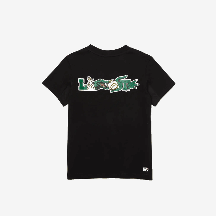 Rapazes Lacoste preto 031 camiseta esportiva jersey tênis 08D03170