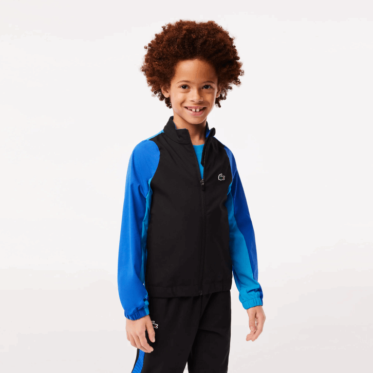 Rapazes Lacoste preto azul amarelo ayf conjunto de tênis colorblock jogger 08D03047