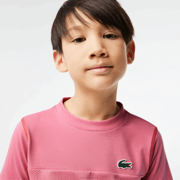 Rapazes Lacoste rosa vermelho azul c1y camiseta tênis x daniil medvedev 08D03004
