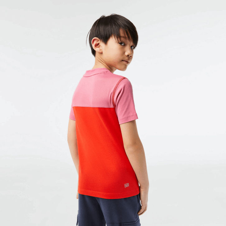 Rapazes Lacoste rosa vermelho azul c1y camiseta tênis x daniil medvedev 08D03004