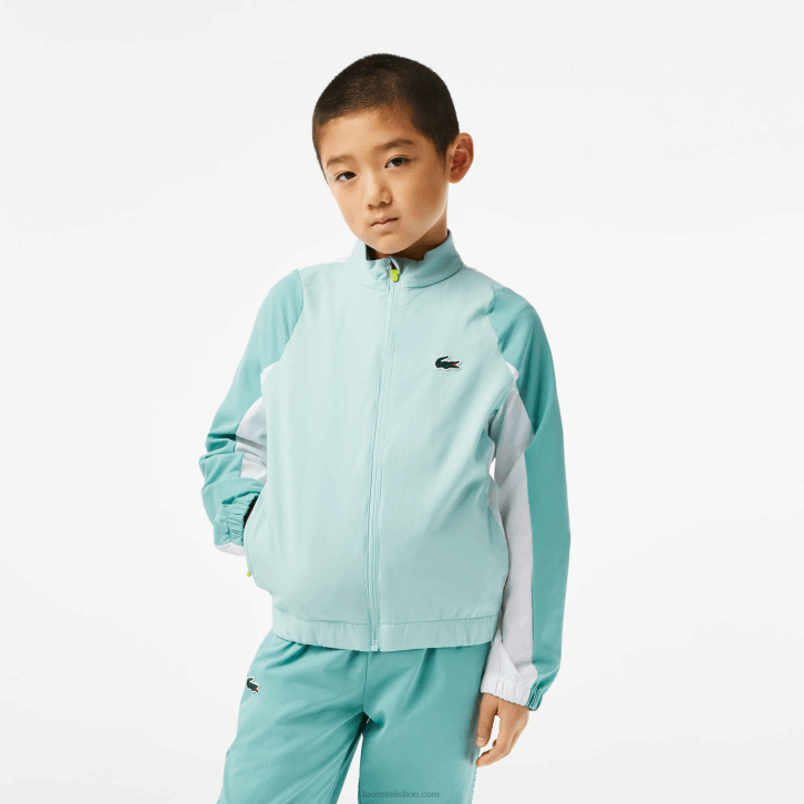 Rapazes Lacoste verde claro branco amarelo xia conjunto de tênis colorblock jogger 08D03046