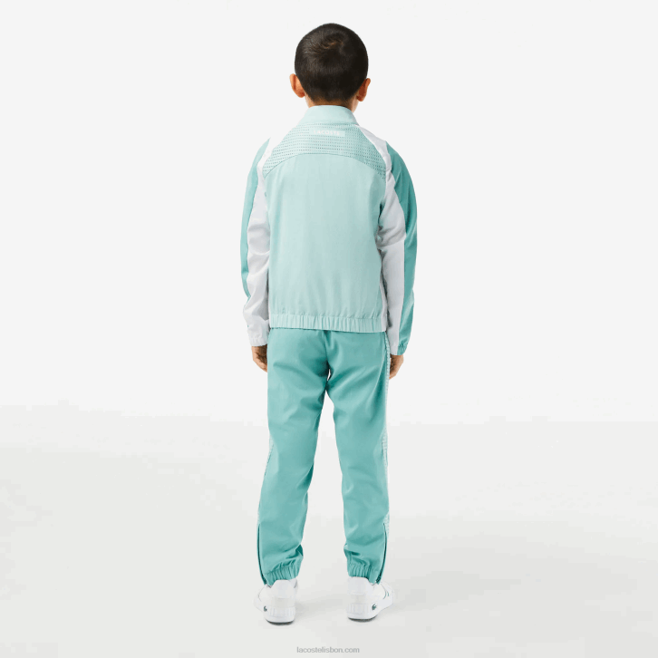 Rapazes Lacoste verde claro branco amarelo xia conjunto de tênis colorblock jogger 08D03046
