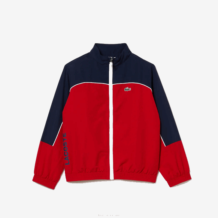 Rapazes Lacoste vermelho azul marinho 528 agasalho esporte color block 08D03210