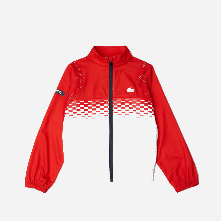 Rapazes Lacoste vermelho branco azul cf1 conjunto jogger tênis x daniil medvedev 08D03043