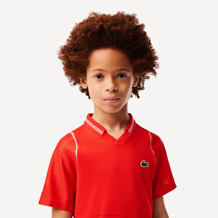 Rapazes Lacoste vermelho s5h tênis x daniil medvedev polo ultra seco 08D03012