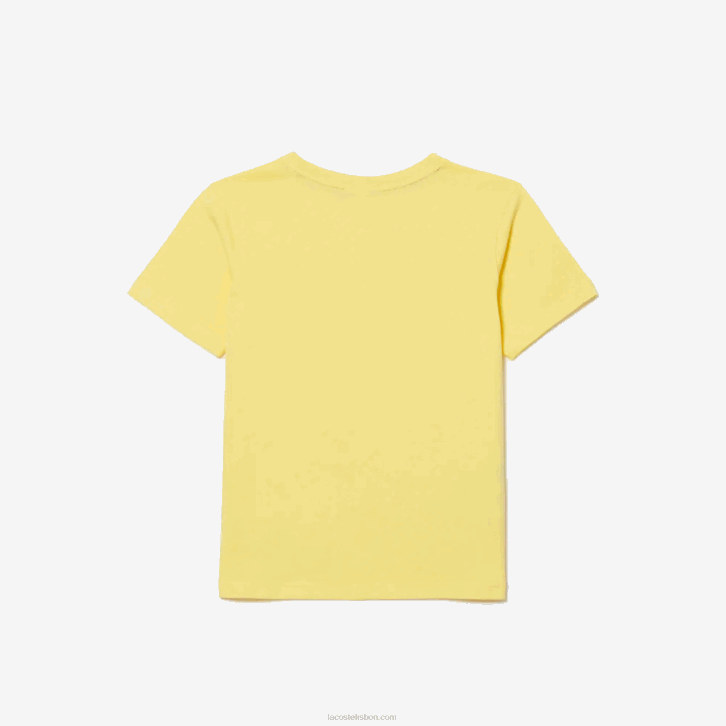 crianças Lacoste amarelo 107 camiseta de jérsei de algodão gola redonda 08D03132