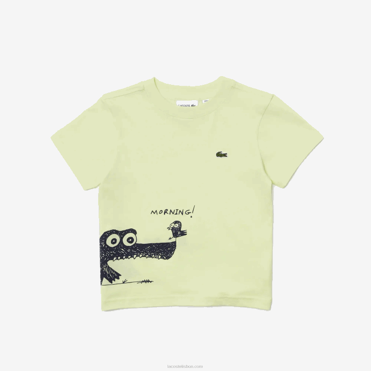 crianças Lacoste amarelo 6gd camiseta de algodão com estampa de crocodilo 08D03161