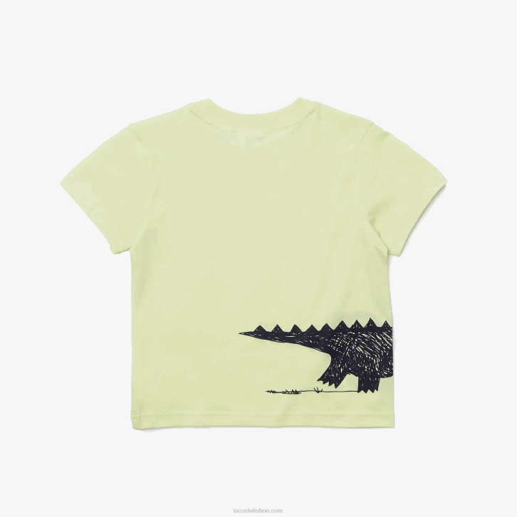 crianças Lacoste amarelo 6gd camiseta de algodão com estampa de crocodilo 08D03161