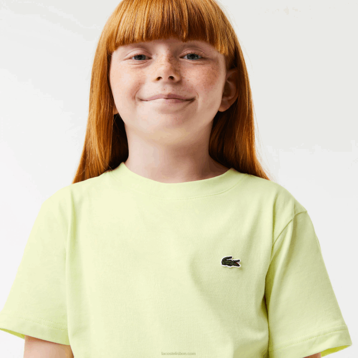 crianças Lacoste amarelo 6gd camiseta de algodão com estampa de crocodilo 08D03161
