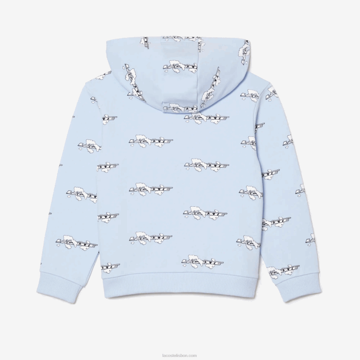 crianças Lacoste azul claro t01 moletom com zíper de algodão orgânico 08D03063