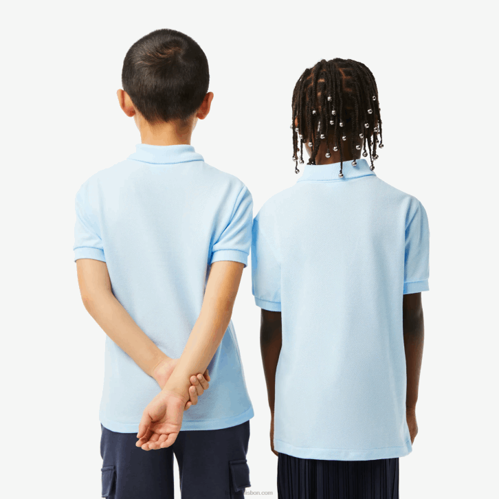 crianças Lacoste azul claro t01 polo regular fit petit piquet 08D03139