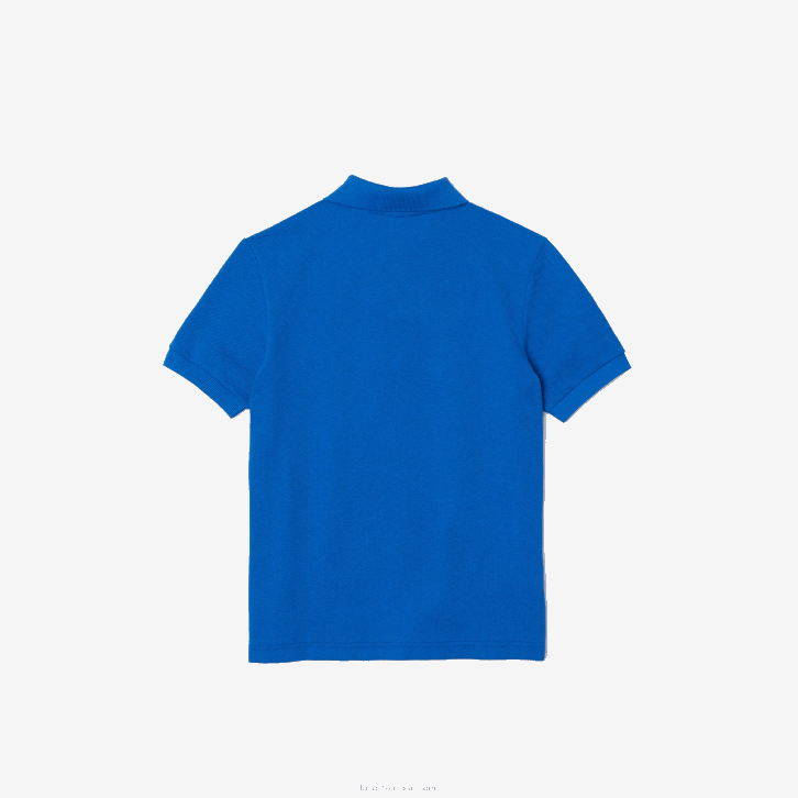 crianças Lacoste azul k1q polo em piquê de algodão orgânico com distintivo cômico 08D03145