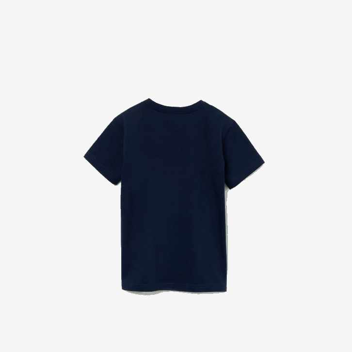 crianças Lacoste azul marinho 166 camiseta de algodão com decote v 08D03128
