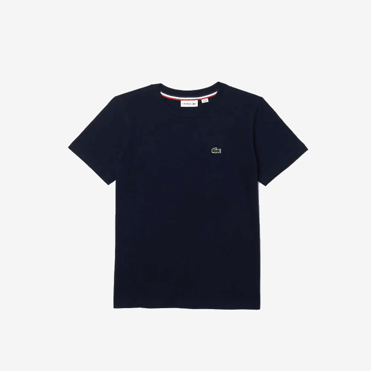 crianças Lacoste azul marinho 166 camiseta de jérsei de algodão gola redonda 08D02998