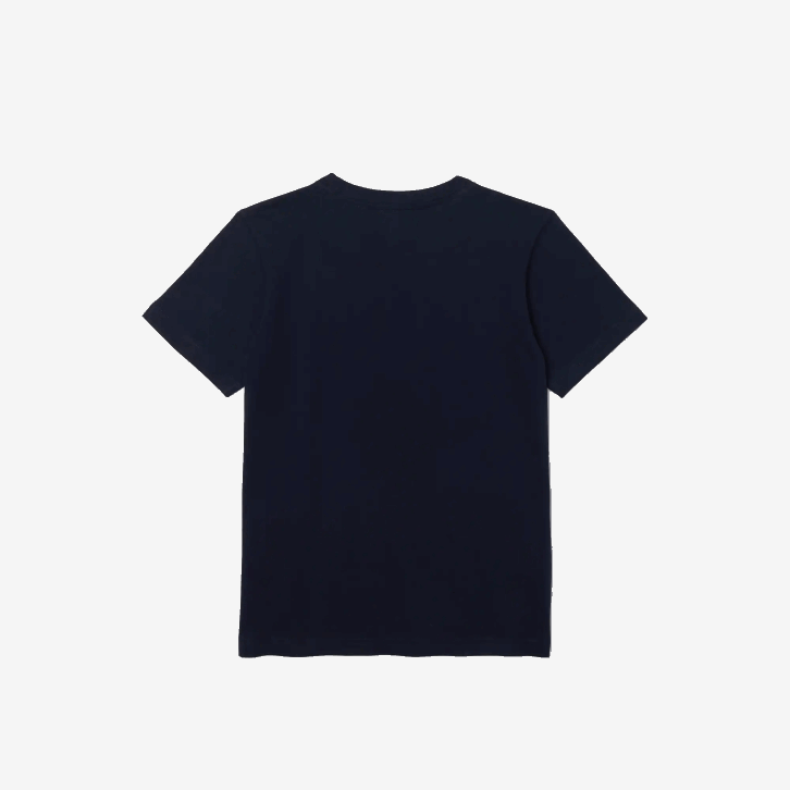 crianças Lacoste azul marinho 166 camiseta de jérsei de algodão gola redonda 08D02998
