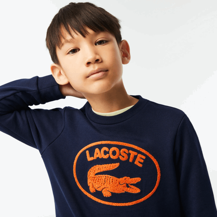 crianças Lacoste azul marinho 166 moletom colorblock com marca contrastante 08D03056