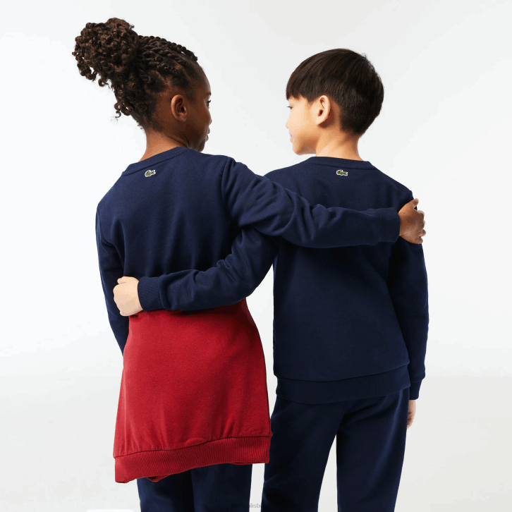crianças Lacoste azul marinho 166 moletom colorblock com marca contrastante 08D03056