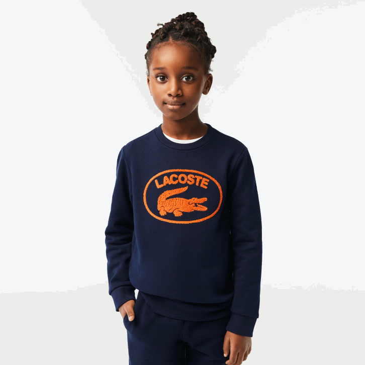 crianças Lacoste azul marinho 166 moletom colorblock com marca contrastante 08D03056