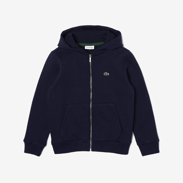 crianças Lacoste azul marinho 166 moletom com bolso canguru e zíper 08D03189