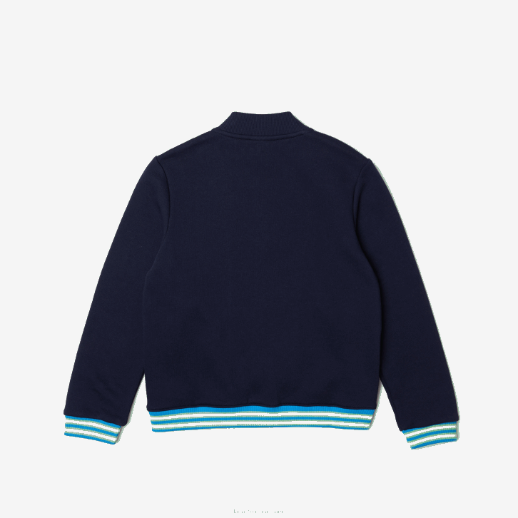 crianças Lacoste azul marinho 166 moletom de lã abotoado 08D03044