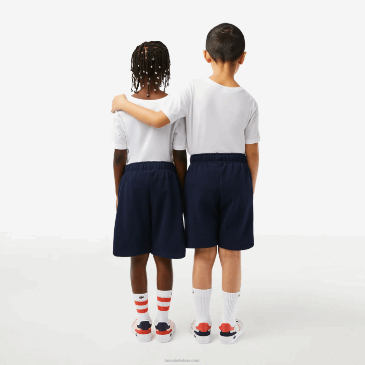 crianças Lacoste azul marinho 166 shorts de lã de algodão escovado orgânico 08D03100