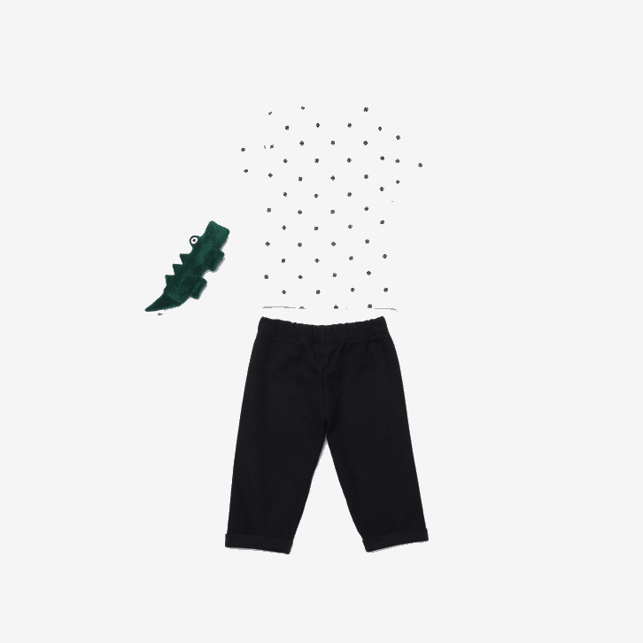 crianças Lacoste azul marinho branco 525 conjunto de caixa de pijama de brinquedo e algodão orgânico 08D02984