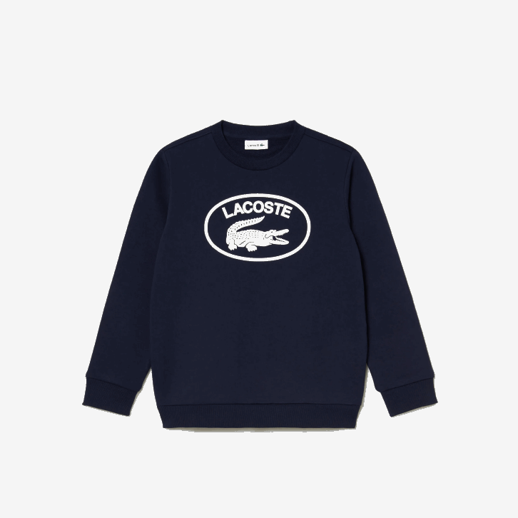 crianças Lacoste azul marinho branco 525 moletom colorblock com marca contrastante 08D03055
