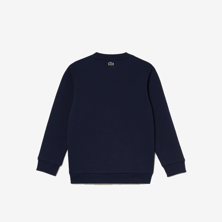 crianças Lacoste azul marinho branco 525 moletom colorblock com marca contrastante 08D03055