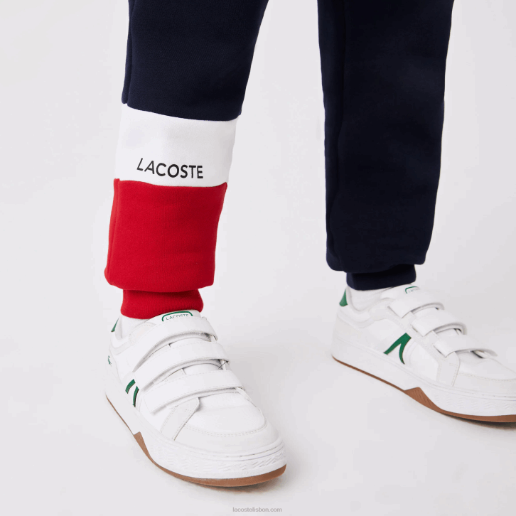 crianças Lacoste azul marinho branco vermelho lei calça de marca 08D03215