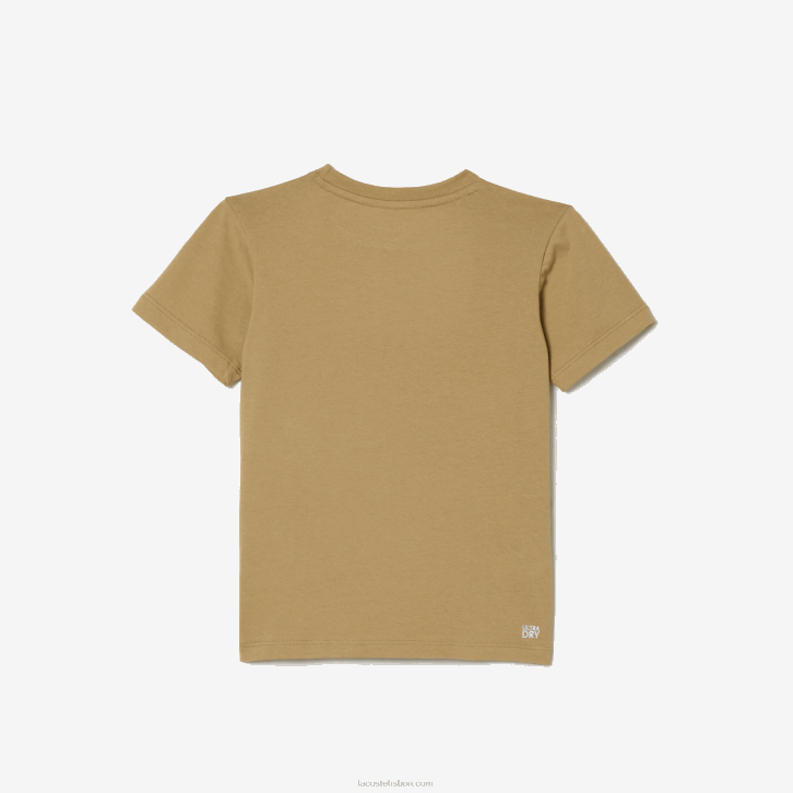 crianças Lacoste bege laranja vi2 t-shirt oversized croc camisa técnica de tênis esportivo 08D03018