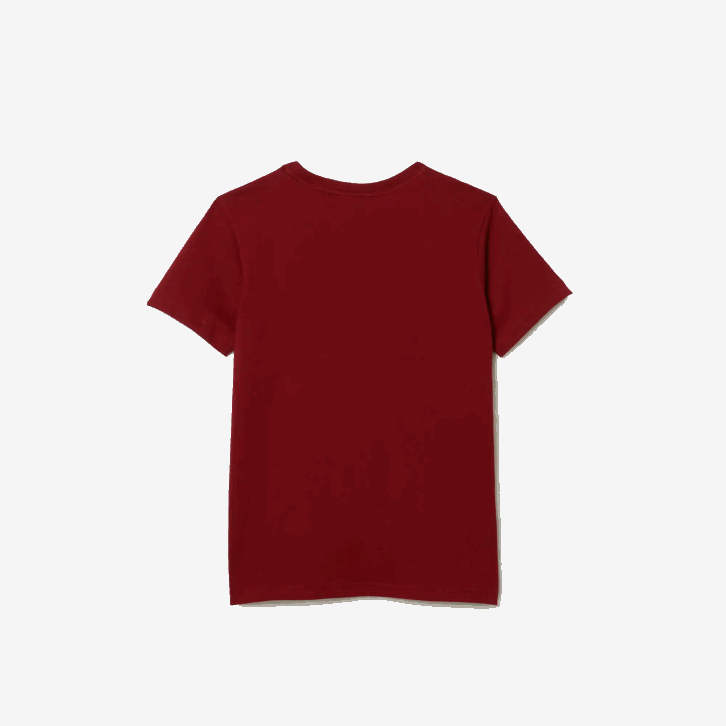 crianças Lacoste bordeaux ypw camiseta de jérsei de algodão gola redonda 08D03165
