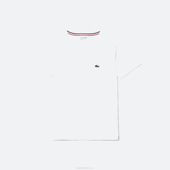 crianças Lacoste branco 001 camiseta de jérsei de algodão gola redonda 08D02996