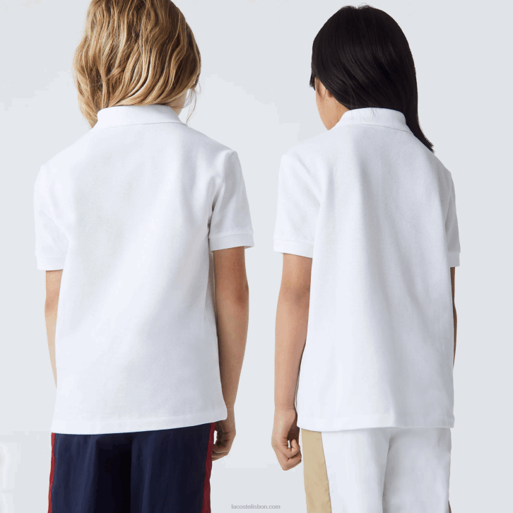 crianças Lacoste branco 001 polo regular fit petit piquet 08D03000