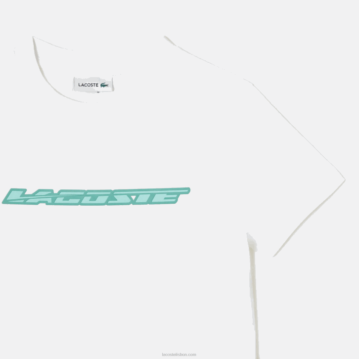 crianças Lacoste branco 001 t-shirt em jersey de algodão com marca de contraste 08D03014