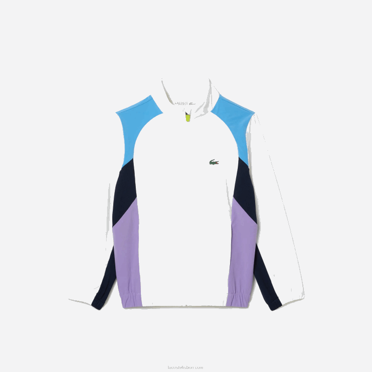 crianças Lacoste branco azul marinho roxo 6hu agasalho esportivo color block para tênis 08D03185