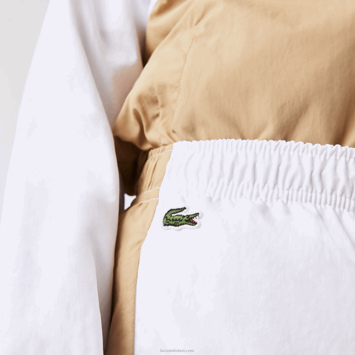 crianças Lacoste branco bege wn5 calça de faixa contrastante 08D03224
