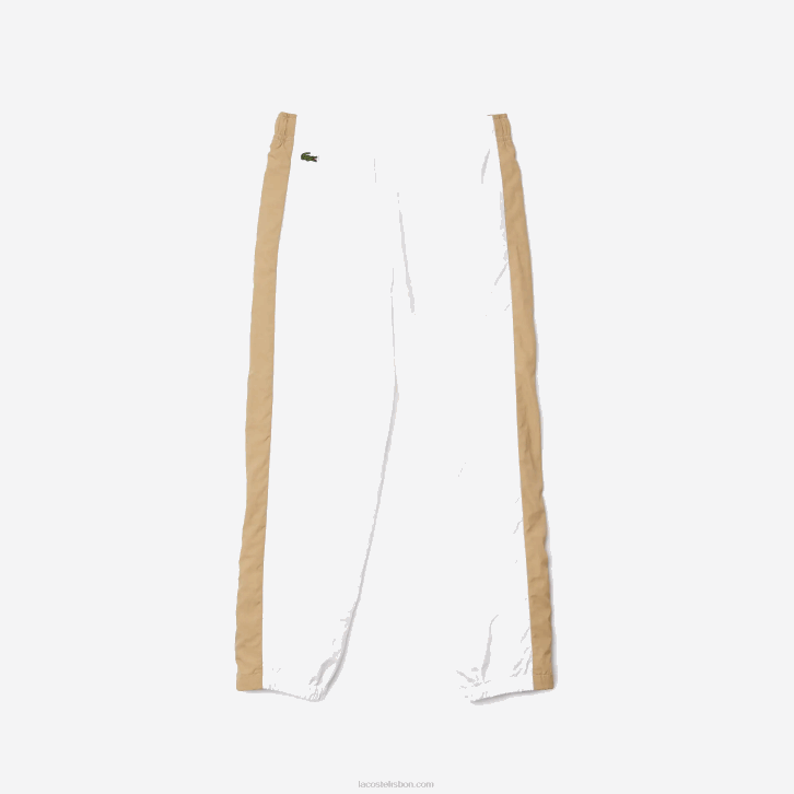 crianças Lacoste branco bege wn5 calça de faixa contrastante 08D03224