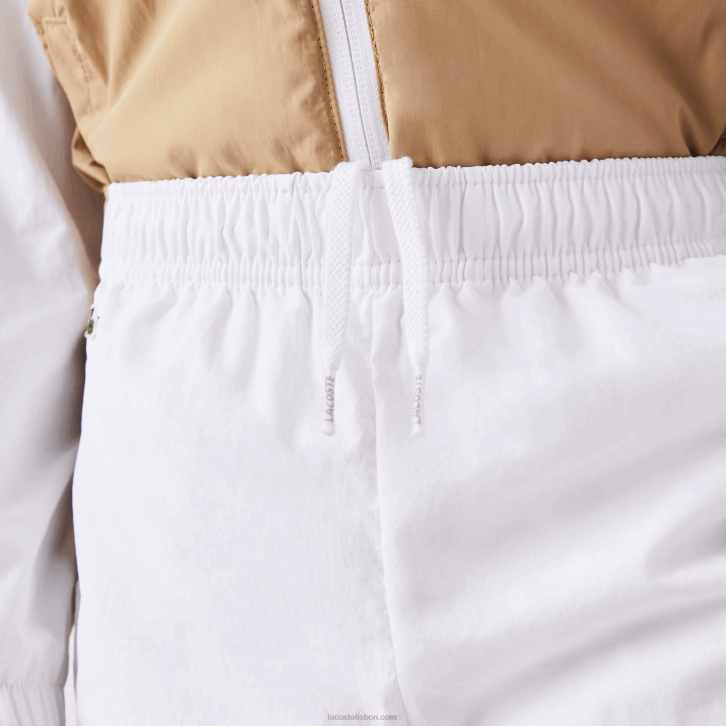 crianças Lacoste branco bege wn5 calça de faixa contrastante 08D03224