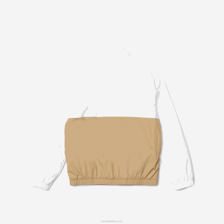 crianças Lacoste branco bege wn5 jaqueta colorblock gola alta 08D03220