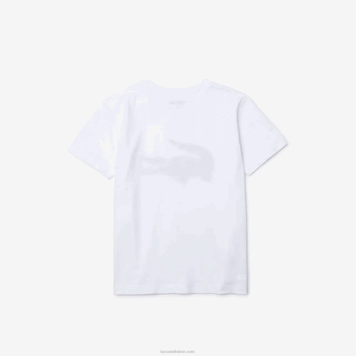 crianças Lacoste branco preto au8 t-shirt oversized croc camisa técnica de tênis esportivo 08D03019