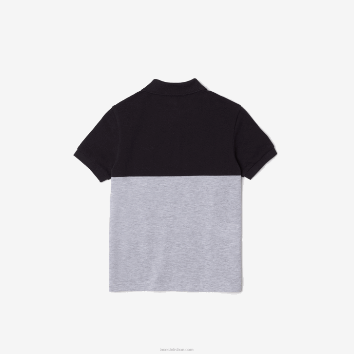 crianças Lacoste chine azul marinho e6a polo colorblock em piquê de algodão orgânico 08D03038