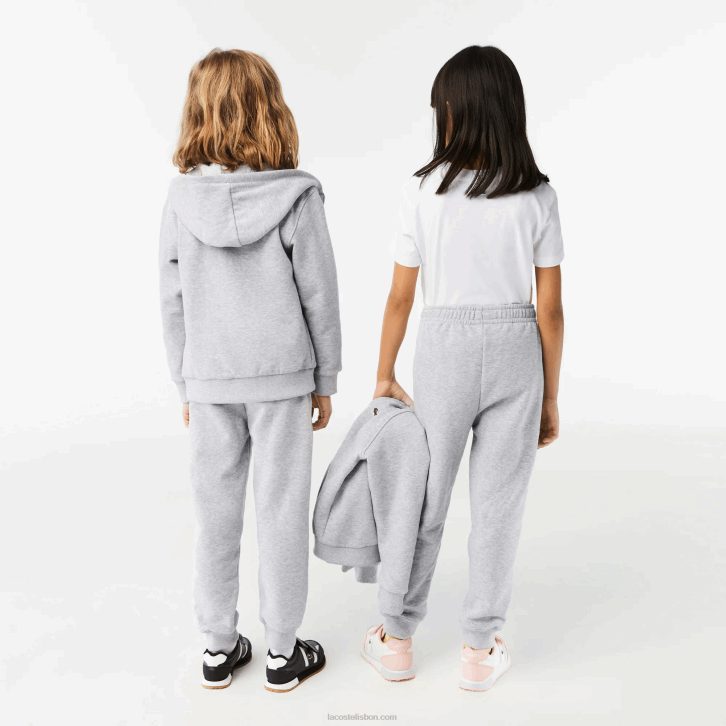 crianças Lacoste chine cinza cca calça de treino colorblock 08D03198