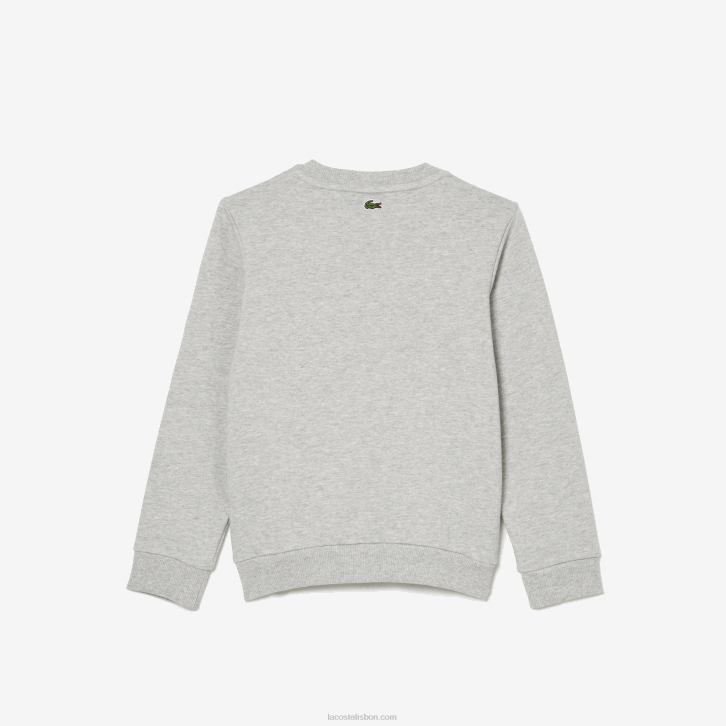 crianças Lacoste chine cinza cca moletom colorblock com marca contrastante 08D03057