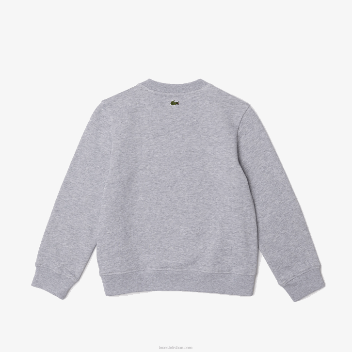 crianças Lacoste chine cinza cca moletom de lã de algodão orgânico 08D03050