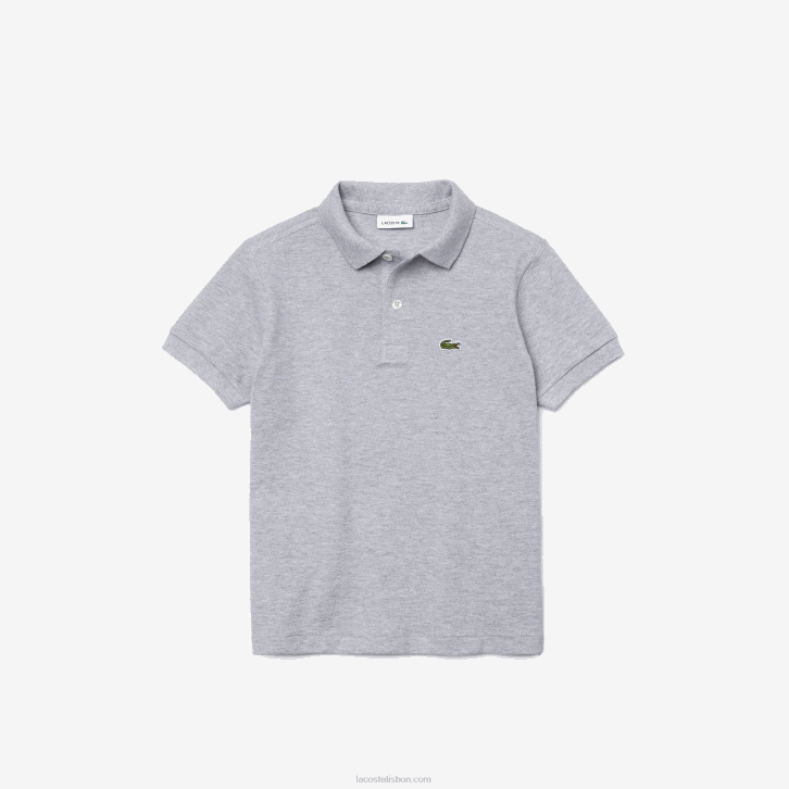 crianças Lacoste chine cinza cca polo regular fit petit piquet 08D03126