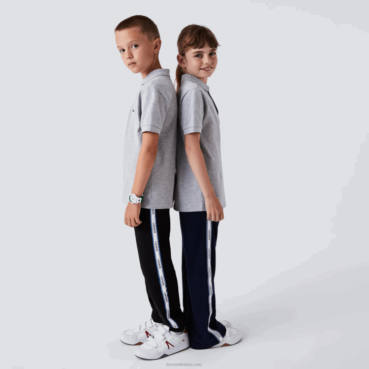 crianças Lacoste chine cinza cca polo regular fit petit piquet 08D03126
